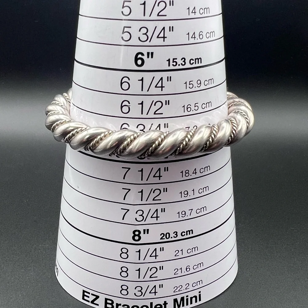 92 gram Native American Sterling Silver Twist Rope Cuff - Picture 5 of 8
